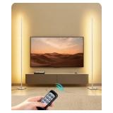 EDISHINE Modern Floor Lamp, 2-Pack Adjustable Height Led Corner Lamps, Dimmable with 7 Color Temperatures (2700K-6000K), 57.5" Height Floor Lamps for Living Room, Bedroom, Office, Silver - Retail: $50
