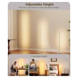 EDISHINE Modern Floor Lamp, 2-Pack Adjustable Height Led Corner Lamps, Dimmable with 7 Color Temperatures (2700K-6000K), 57.5" Height Floor Lamps for Living Room, Bedroom, Office, Silver - Retail: $50