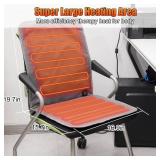 WOOLALA USB Heated Seat Cushion for Office Chair, Large Heating Area Heated Seat Cover Therapy Heating Pad for Back, Lumbar, Hip, Thigh with 3 Temperatures Levels, 17In * 35.5In - Retail: $33