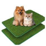 Micnaron 2-Pack Artificial Grass Pet Pads, 28x18 Inch Washable Dog Pee Pads with Non-Slip TPR Backing, Realistic Puppy Potty Training Mat for Small/Medium Dogs Cats Indoor Outdoor Use - Retail: $1,955
