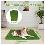 Micnaron 2-Pack Artificial Grass Pet Pads, 28x18 Inch Washable Dog Pee Pads with Non-Slip TPR Backing, Realistic Puppy Potty Training Mat for Small/Medium Dogs Cats Indoor Outdoor Use - Retail: $1,955