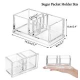 ELLDOO Sugar Packet Holder, Acrylic Sugar Bowl for Restaurant, Tea Bag Organizer, Coffee Stirrers Straws Small Condiments Packet Holder, Sugar Caddy Dispenser for Countertop Coffee Bar - Retail: $9