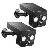 Solar Security Cameras Wireless Outdoor 2K Battery Powered AI Motion Detection 2-Way Talk Color Night Vision WiFi Waterproof SD/Cloud Storage Non-stop Solar Panel Camera Outdoor Wireless 2-Pack - Reta