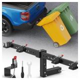 Dual Trash Can Hauler Hitch,Height Adjustable Trash Can Hitch,Double Garbage Can Hauler,Garbage Can Hauling Hitch,Trash Can Transporter Trailer Hitch for Car/ATV/SUV/UTV/Truck/Tractor/Pickup/Golf Cart
