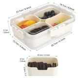 4 Compartment Snack Box Container Tray, Divided Serving Tray with Lid, Mini Small Snackle Box, Portable Charcuterie Container for Party, Picnic, Travel, Food Platter for Snack, Fruits, Veggies, 2 Pack