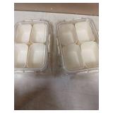 4 Compartment Snack Box Container Tray, Divided Serving Tray with Lid, Mini Small Snackle Box, Portable Charcuterie Container for Party, Picnic, Travel, Food Platter for Snack, Fruits, Veggies, 2 Pack