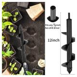 TCBWFY 4 Pack Garden Auger Spiral Drill Bits - 1.6"x9", 1.6"x16.5", 3"x16.5", 3"x12" - Heavy Duty Steel - Corrosion Resistant - Perfect for Post Holes, Earth & Lawn Augering,Planting Bulbs&Trees - Ret