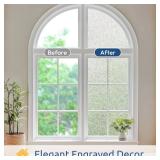 rabbitgoo Window Privacy Film Frosted Glass Film, Decorative Cling UV Sun Blocking Decals, Frosting Window Clings for Home Bathroom Door Coverings, 17.5 x 157.5 inches - Retail: $18