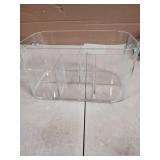 SUNFICON Makeup Tray Holder Organizer Cosmetic Display Case Tabletop Desktop Vanity Countertop Bathroom Wall Cabinet Medicine Storage Box 9 Dividers 2 Removable for Womens Ladies Girls Crystal Clear -