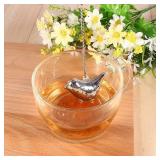 Fdit Stainless Steel Bird Chain Loose Tea Leaf Infuser Strainer Spice Herbal Tea Diffuser - Retail: $9