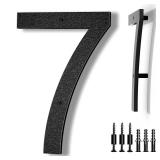 IVERRA 8 Inch Large Floating House Numbers, Black Modern House Number for Outside, Home Address Numbers for Outdoor Garage Gate Wall Street (7) - Retail: $10