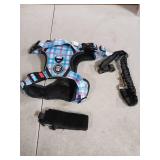 IVY&LANE No Pull Dog Harness with Leash Set, Reflective No Choke Pet Vest,Adjustable Oxford Dog Vest Harness with Easy Control Handle for Medium Lagre Dogs (Checkered Blue,M) - Retail: $27