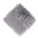NINGDAN 12inch Square Small Faux Fur Sheepskin Cushion Soft Plush Area Rug,Photo Background for Small Product Desktop Photography,Display and Decor,Jewelry,Nail Art,Locker Accessories (Grey) - Retail: