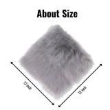 NINGDAN 12inch Square Small Faux Fur Sheepskin Cushion Soft Plush Area Rug,Photo Background for Small Product Desktop Photography,Display and Decor,Jewelry,Nail Art,Locker Accessories (Grey) - Retail: