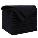 AIDEA Microfiber Cleaning Cloth Black 10PK, Microfiber Towels for Cars, Premium Wash Cloths, Dusting Cloth Lint Free Cleaning Rags for SUVs, House, Kitchen, Window, Cleaning Supplies12Ã12\" - Retai
