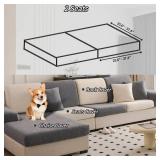 SWHFIWN Sectional Couch Cushion Covers,Washable Thick Stretch Jacquard Fabric Couch Covers for Sectional Sofa, Skin-Friendly Slip Sofa Slipcovers for Pets (Dark Gray,2 Seats Cover) - Retail: $24