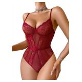 Avidlove Womens Sexy Sleeveless Tank Tops V Neck Bodysuits Clubwear Lingerie Set - Retail: $15