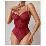 Avidlove Womens Sexy Sleeveless Tank Tops V Neck Bodysuits Clubwear Lingerie Set - Retail: $15