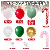 Christmas Balloon Garland Arch kit for Girls, Dark Sage Green Pink Red Gold Snowflake Xmas Balloon Arch with Red Pink Candy Cane Foil Balloons Set for Women New Year Holiday Birthday Party Decorations