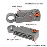 10Pcs F Type RG6 Compression Connectors Coaxial Cable Crimper Kit with Wire Stripper Repair Tool Compatible with RG59, RG6, RG11 Compatible Adjustable Tool for Satellite TV, Home Use - Retail: $11