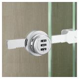 ETEKJOY Keyless Combination Ratchet Lock for Sliding Glass Door Showcase Display Case Cabinet 3-Digital Password (Silver) - Retail: $10