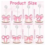 LIUBUJINGYING 8 Pcs Pink Bow Place Cards Coquette Bow Reserved Seating Signs Table Number Holders Metal Wire Memo Clips Stands Bow Party Decorations for Wedding Bow Party Birthday Baby Shower Office -