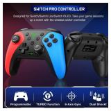 Wireless Switch Controller for Nintendo Switch/Switch 2/Lite/OLED Controller, Switch Controller with a Mouse Touch Feeling on Back Buttons, Extra Switch Pro Controller with Wake-up,Programmable, Turbo