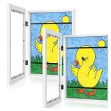 [2-Pack] Kids Art Frames, 8.5x11 Front Opening Kids Artwork Frames Changeable, White Artwork Display Storage Frame for Wall, Holds 50 Pcs, for 3D Picture, Crafts, Hanging Art, Portfolio - Retail: $25