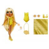 Rainbow High Swim & Style Sunny - Yellow 11" Blonde Fashion Doll with Shimmery Wrap to Style 10+ Ways, Swimsuit, Sandals, Fun Play Accessories, Great Toy Gift for Girls Ages 4-12 Years - Retail: $15