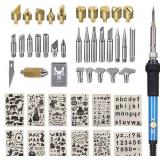 ACRSIKR Wood Burning Kit, Wood Burning Tool Adjustable Temperature Woodburning Pyrography Pen Kit for Adults 46 Pcs (Blue) - Retail: $20