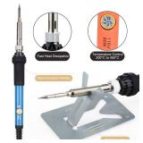 ACRSIKR Wood Burning Kit, Wood Burning Tool Adjustable Temperature Woodburning Pyrography Pen Kit for Adults 46 Pcs (Blue) - Retail: $20