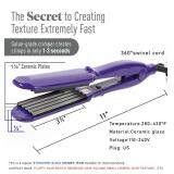 Ceramic Crimper Iron for Volumizing Fluffy Hairstyle, Corrugation Crimper Hair Iron, Anti Static Ceramic Hair Crimping Iron Adjust Temperature (purple) - Retail: $20