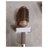 AIMIKE Round Hair Brush, Nano Thermal Ceramic & Ionic Tech, 2.1 Inch Barrel with Boar Bristles for Enhanced Texture, Golden, Hair Drying, Styling, Curling and Shine + 4 Free Clips - Retail: $15