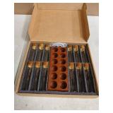 Coffee Espresso Bean Storage Tubes Set 12pcs 60ml Airtight Glass Single Bean Coffee Storage Tube with Bamboo Lids & Walnut 12-Slot Stand, Espresso Container with Funnel & Labels for Barista