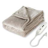 Tefici Electric Heated Blanket Throw, Super Cozy Soft 2-Layer Flannel 50" x 60" Heated Throw with 3 Heating Levels & 4 Hours Auto Off, Machine Washable, ETL&FCC Certified, Home Office Use,Camel - Reta