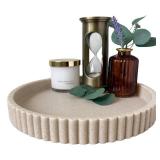 OAKOA Decorative Tray for Decor - Coffee Table Tray for Living Room - Round Tray for Home Decor - Coffee Table Decor Centerpiece - Modern Minimalist Centerpiece - Retail: $35