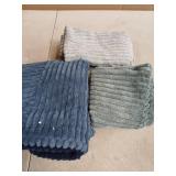 MIULEE Dusty Blue Navy Farmhouse Throw Pillow Covers 18x18 Inch Set of 4 Boho Patchwork Gradient Cushion Cases Western Modern Pillow Cases Corduroy Home Decor for Couch Sofa Living Room Bed - Retail: 