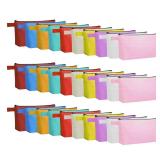 40 Pack Canvas Makeup Bags Bulk Multi-Purpose Cosmetic Bag with Zipper Multi-Purpose Blank Travel Toiletry Bag Plain Blank Colored Bag for Travel Girls Pencil Craft, 10 Colors (7.5 x 5 x 1.8 Inch) - R