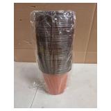 Bluckincle 100 Pcs Plant Nursery Pots, 6 Inch Large Plant Seedling Pots with Labels Plastic Plant Flower Pots with Drainage Holes Indoor Outdoor for Succulent Cutting Transplanting - Retail: $18