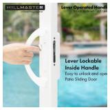 HILLMASTER Sliding Glass Door Handle with Mortise Lock and Key Cylinder,Patio Door Lock with Key Replacement Patio Door Handle Set Sliding Door Lock Fits 3-15/16" Screw Hole Spacing,Reversible Design