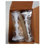 Rely+ White Metal Taper Candle Holders Set of 2 5.75" Decorative Candlestick Holders for Table Centerpiece, Home Decor, Dining Table, Wedding & Party Decorations