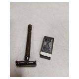 SHAVING REVOLUTION Long Handle Double Edge Safety Razor - Butterfly Open Razor  Japanese Stainless Steel Double Edge Blades - Close, Clean Shaving Razor Men., Black Long Handle