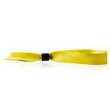 Wristco 100 Yellow Cloth Event Wristbands Plastic Closure to Prevent Transfer or Reuse Premium-Grade Fabric Bracelets for Party Entry, Summer Camp, VIP Identification, Drink Ticket ID