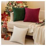 MIULEE Pack of 2 Pure White Decorative Pillow Covers 18x18 Inch Soft Chenille Couch Spring Throw Pillows Farmhouse Cushion Covers for Home Decor Sofa Bedroom Living Room