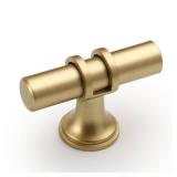 Amerdeco 8 Pack Brushed Gold Cabinet Knobs & Pulls - 2 Inch T Bar Kitchen Cabinet Hardware Drawer Pulls ZH0058