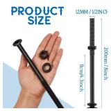 Zonon 12 Sets 1/2 x 8 Inch Black Carriage Bolt Kit Galvanized Carriage Bolt Set Includes Rust Resistance Washers and Nuts for Fastening Accessories