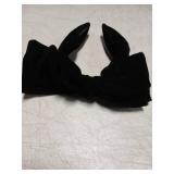Bow Headband for Women Girls Kids Black Velvet Knotted Headband Non Slip Embellished Wide Top Knot Hairband for Thin Thick Long Short Curly Hair Accessories Party Decoration Fashion Hair Bow Head Wear
