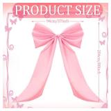 Wavwavw Big Wall Bow Decorations 39 x 72 Inch Giant Birthday Party Decor Ribbon Hanging Tie Bow Decor for Coquette Party Baby Shower Wedding Bridal Bachelorette Supplies(Pink,Polyester,Weeding)