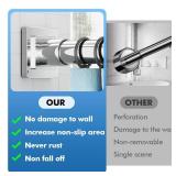 CorkLatta Chrome Shower Curtain Rod Spring Tension 30 to 68 Inch,1 Inch Diameter Adjustable Shower Rods for Bathroom,No Drilling