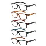 NORPERWIS Reading Glasses 5 Pairs Quality Readers Spring Hinge Glasses for Reading for Men and Women (5 Pack Mix Color -2, 1.75)